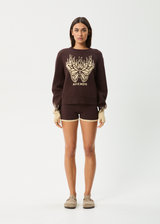 AFENDS Womens Set Fire - Knit Jumper - Coffee - Afends womens set fire   knit jumper   coffee