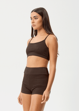 AFENDS Womens Cleo - Bikini Top - Coffee - Afends womens cleo   bikini top   coffee