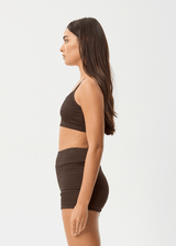 AFENDS Womens Cleo - Bikini Top - Coffee - Afends womens cleo   bikini top   coffee