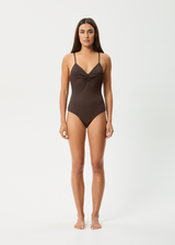 AFENDS Womens Cleo - One Piece - Coffee - Afends womens cleo   one piece   coffee