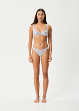 AFENDS Womens Drew Check - Bikini Bottom - Taupe Check - Afends womens drew check   bikini bottom   taupe check