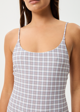 AFENDS Womens Drew Check - One Piece - Taupe Check - Afends womens drew check   one piece   taupe check