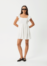 AFENDS Womens Twila - Mini Dress - White - Afends womens twila   mini dress   white