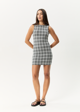 AFENDS Womens Blair - Mini Dress - Black / White - Afends womens blair   mini dress   black / white