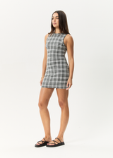 AFENDS Womens Blair - Mini Dress - Black / White - Afends womens blair   mini dress   black / white