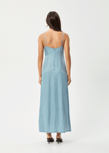 AFENDS Womens Delia - Cupro Maxi Dress - Ether Blue - Afends womens delia   cupro maxi dress   ether blue