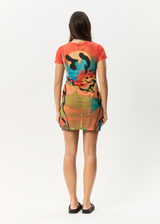 AFENDS Womens Apocalypso - Sheer Mini Dress - Multi - Afends womens apocalypso   sheer mini dress   multi