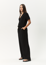 AFENDS Womens Mason - Relaxed Jumpsuit - Black - Afends womens mason   relaxed jumpsuit   black