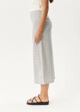AFENDS Womens Drew - Seersucker Midi Skirt - Taupe Check - Afends womens drew   seersucker midi skirt   taupe check