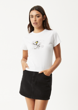 AFENDS Womens Day Job -  Baby Tee - White - Afends womens day job   baby tee   white
