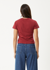 AFENDS Womens Lucky -  Baby Tee - Burgundy - Afends womens lucky   baby tee   burgundy