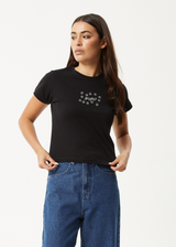 AFENDS Womens Lucky -  Baby Tee - Black - Afends womens lucky   baby tee   black