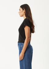 AFENDS Womens Lucky -  Baby Tee - Black - Afends womens lucky   baby tee   black
