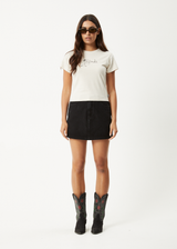 AFENDS Womens Karlee -  Baby Tee - Moonbeam - Afends womens karlee   baby tee   moonbeam