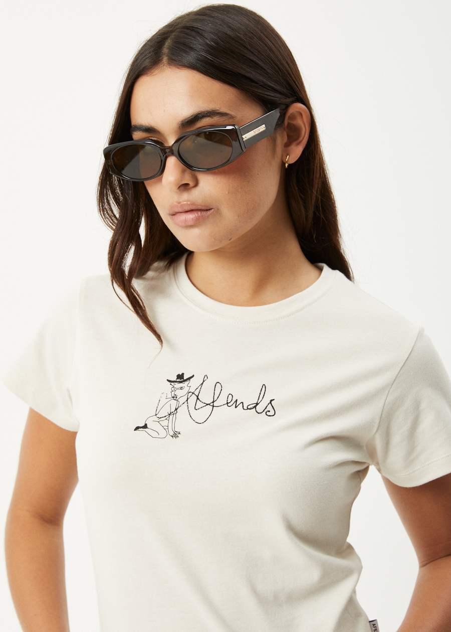 AFENDS Womens Karlee - Baby Tee - Moonbeam