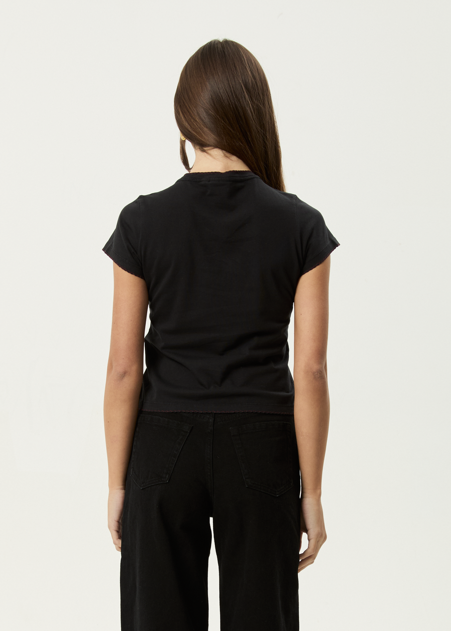 AFENDS Womens Walking - Baby Tee - Stone Black