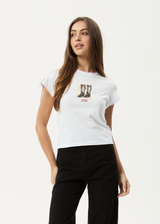 AFENDS Womens Walking -  Baby Tee - White - Afends womens walking   baby tee   white