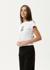 AFENDS Womens Walking -  Baby Tee - White - Afends womens walking   baby tee   white