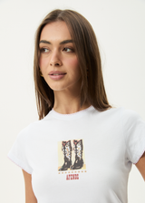 AFENDS Womens Walking -  Baby Tee - White - Afends womens walking   baby tee   white