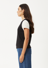AFENDS Womens Karlee -  Regular Tee - Black - Afends womens karlee   regular tee   black
