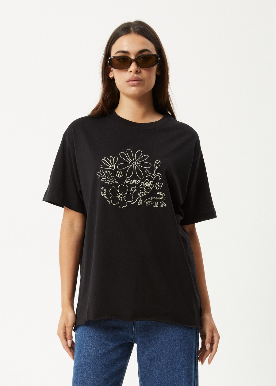 AFENDS Womens Shapes - Oversized Tee - Black