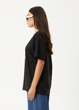 AFENDS Womens Shapes -  Oversized Tee - Black - Afends womens shapes   oversized tee   black