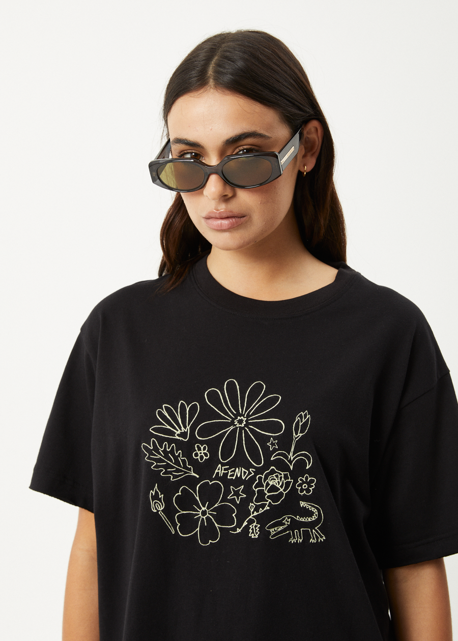 AFENDS Womens Shapes - Oversized Tee - Black