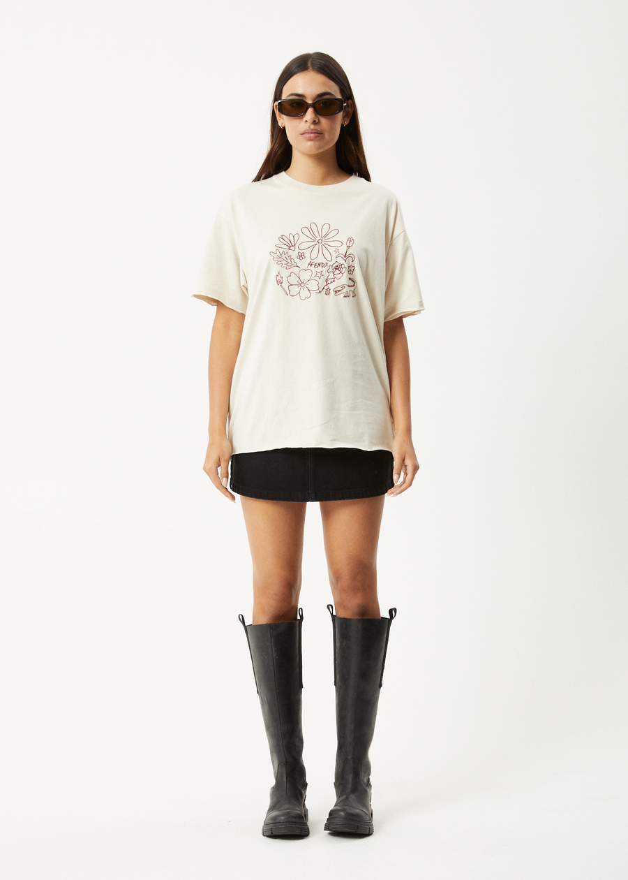 AFENDS Womens Shapes - Oversized Tee - Moonbeam