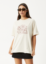 AFENDS Womens Shapes -  Oversized Tee - Moonbeam - Afends womens shapes   oversized tee   moonbeam