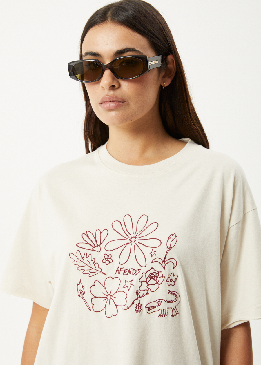 AFENDS Womens Shapes - Oversized Tee - Moonbeam