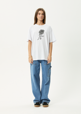 AFENDS Womens Patches -  Oversized Tee - White - Afends womens patches   oversized tee   white