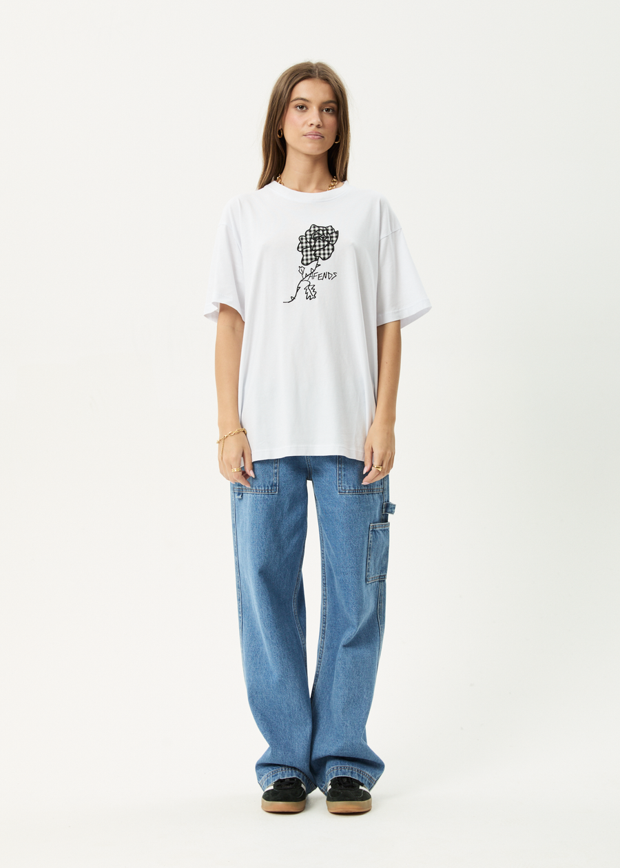 AFENDS Womens Patches - Oversized Tee - White