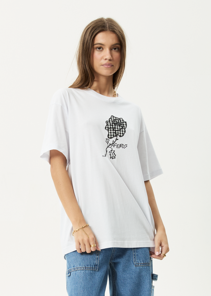 AFENDS Womens Patches - Oversized Tee - White
