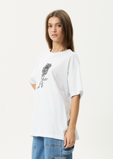 AFENDS Womens Patches -  Oversized Tee - White - Afends womens patches   oversized tee   white