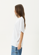 AFENDS Womens Patches -  Oversized Tee - White - Afends womens patches   oversized tee   white