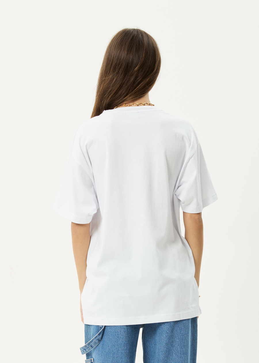 AFENDS Womens Patches - Oversized Tee - White