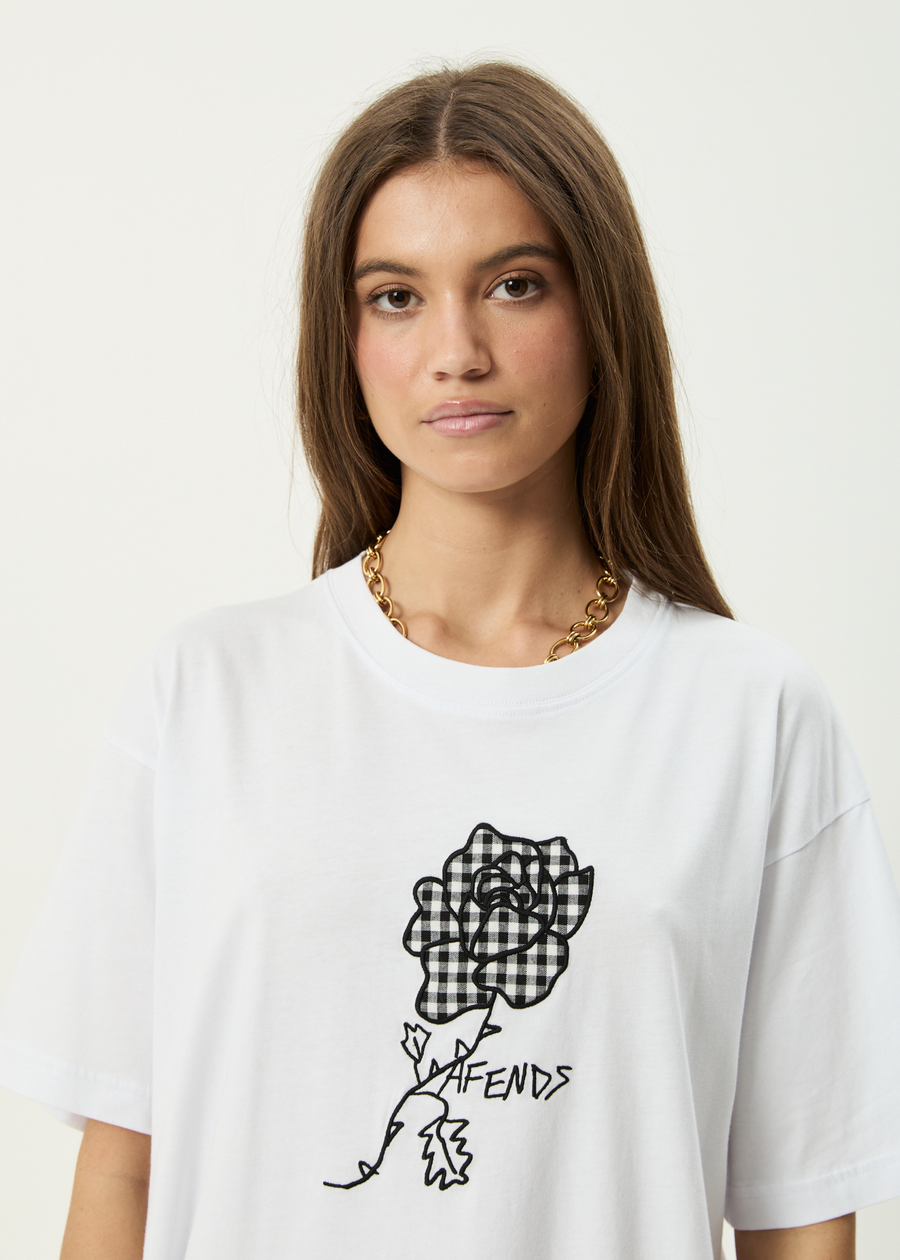 AFENDS Womens Patches - Oversized Tee - White