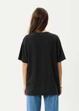 AFENDS Womens Cosmic Cow - Oversized Tee - Stone Black - Afends womens cosmic cow   oversized tee   stone black