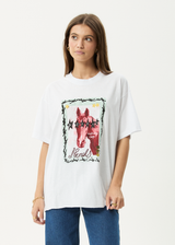 AFENDS Womens Horsegirl - Oversized Tee - White - Afends womens horsegirl   oversized tee   white