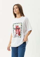 AFENDS Womens Horsegirl - Oversized Tee - White - Afends womens horsegirl   oversized tee   white