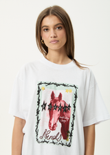 AFENDS Womens Horsegirl - Oversized Tee - White - Afends womens horsegirl   oversized tee   white