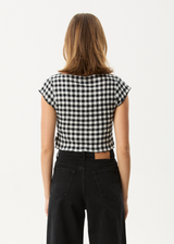 AFENDS Womens Rowan - Seersucker Top - Black / White - Afends womens rowan   seersucker top   black / white