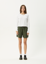 AFENDS Womens Ghost - Boxer Short - Oil Green - Afends womens ghost   boxer short   oil green