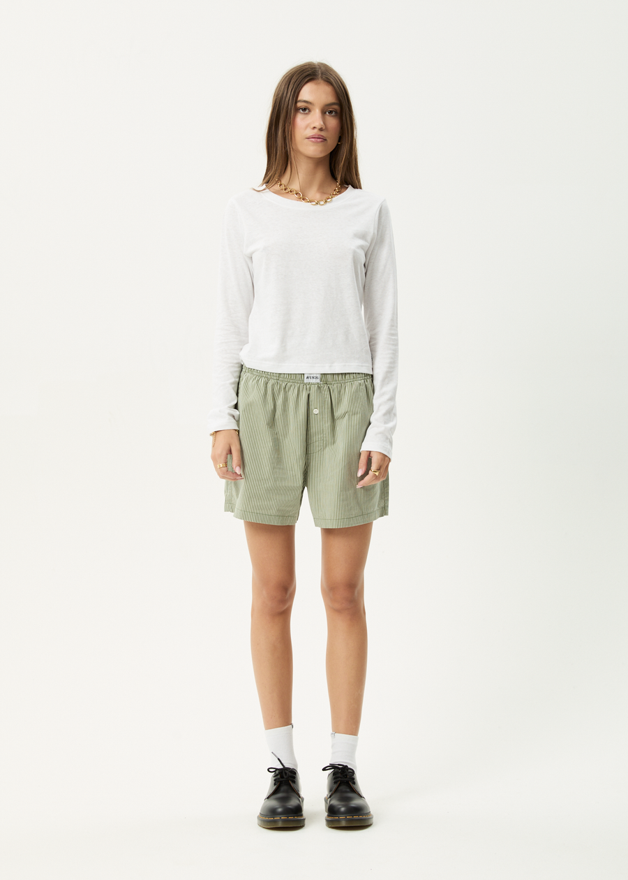 AFENDS Womens Candy - Boxer Short - Oil Green