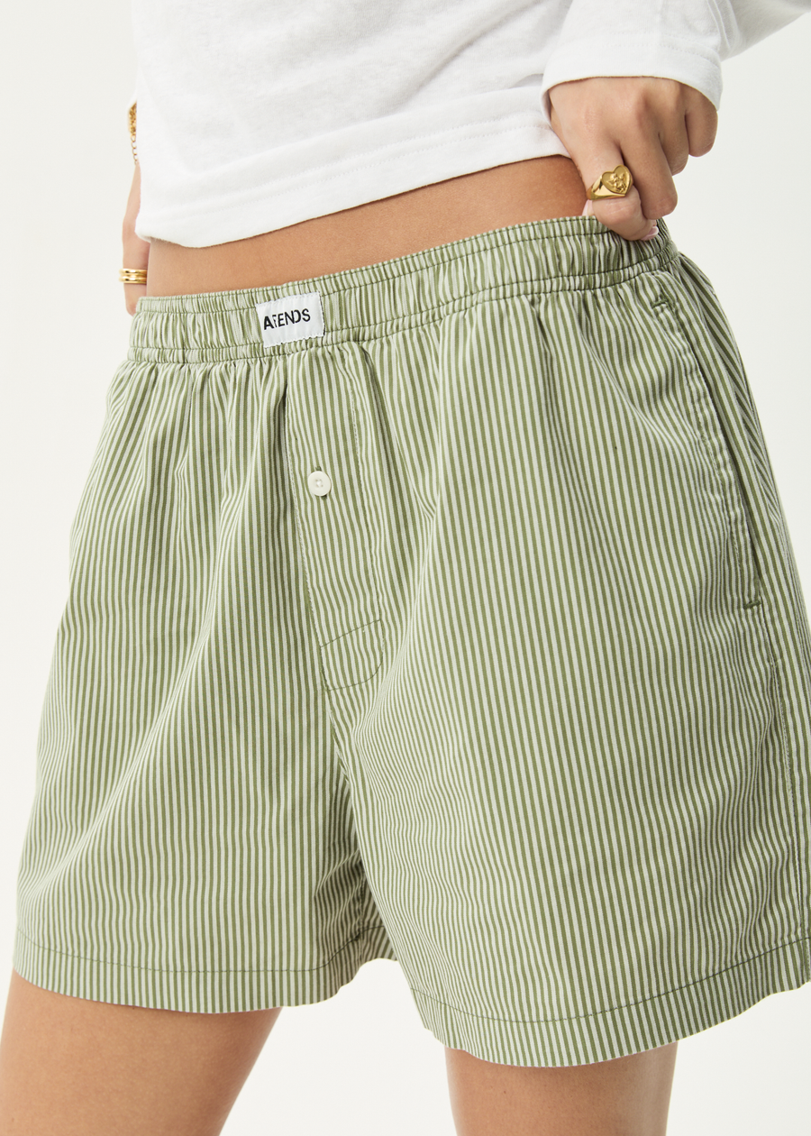 AFENDS Womens Candy - Boxer Short - Oil Green