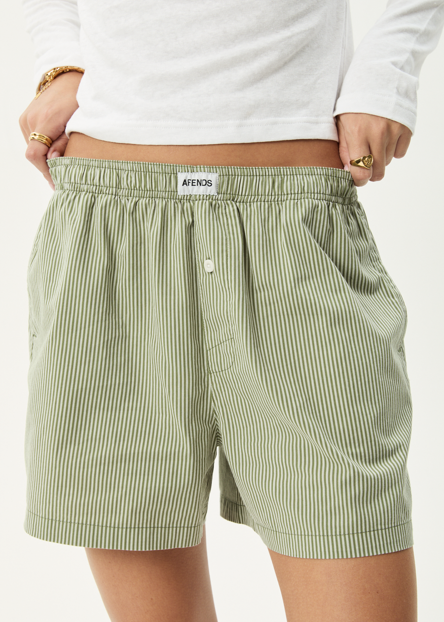 AFENDS Womens Candy - Boxer Short - Oil Green