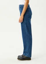 AFENDS Womens Leila - Straight Leg Jean - Authentic Blue - Afends womens leila   straight leg jean   authentic blue