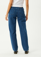 AFENDS Womens Leila - Straight Leg Jean - Authentic Blue - Afends womens leila   straight leg jean   authentic blue