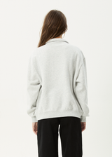 AFENDS Womens Carter -  Quarter Zip Jumper - Grey Marle - Afends womens carter   quarter zip jumper   grey marle