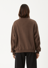 AFENDS Womens Mackie -  Crew Neck Jumper - Coffee - Afends womens mackie   crew neck jumper   coffee